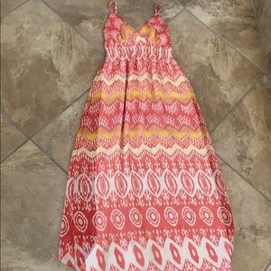 Pink patterned maxi dress
